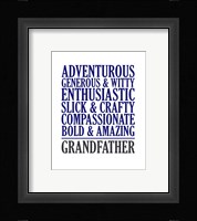 Adjectives for Grandpa Fine Art Print