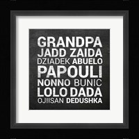 Grandpa Various Languages - Chalkboard Framed Print