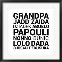Grandpa Various Languages Fine Art Print