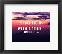 Peace Begins With a Smile - Mother Teresa Quote Fine Art Print