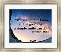 A Simple Smile - Mother Teresa Quote Fine Art Print