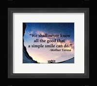 A Simple Smile - Mother Teresa Quote Fine Art Print