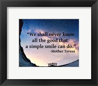 A Simple Smile - Mother Teresa Quote Fine Art Print