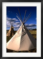 Sioux Teepee at Sunset, Prairie near Mount Rushmore, South Dakota Framed Print