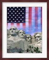 American flag and Mt Rushmore Fine Art Print