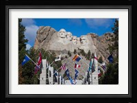Mount Rushmore National Memorial, Avenue of Flags, South Dakota Fine Art Print