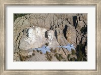 Two F/A-18E Super Hornets conduct a fly by of Mount Rushmore Fine Art Print