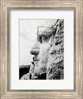 Construction of George Washington's face on Mount Rushmore, 1932 Fine Art Print