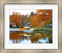 Float plane reflects on Highland Lake, New England, New Hampshire Fine Art Print