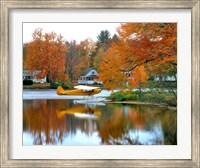 Float plane reflects on Highland Lake, New England, New Hampshire Fine Art Print