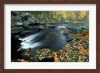 Autumn Leaves at Packers Falls on the Lamprey River, New Hampshire Fine Art Print