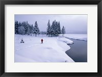 Snowshoeing on the Shores of Second Connecticut Lake, Northern Forest, New Hampshire Fine Art Print