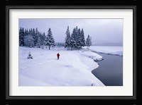Snowshoeing on the Shores of Second Connecticut Lake, Northern Forest, New Hampshire Fine Art Print