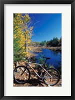 Mountain Bike at Beaver Pond in Pawtuckaway State Park, New Hampshire Fine Art Print