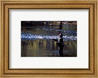 Fly Fisherman on the Lamprey River Below Wiswall Dam, New Hampshire Fine Art Print