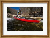 Poling a Canoe on the Ashuelot River in Surry, New Hampshire Fine Art Print
