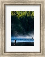 Fly-Fishing in Early Morning Mist on the Androscoggin River, Errol, New Hampshire Fine Art Print