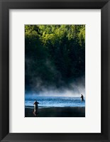 Fly-Fishing in Early Morning Mist on the Androscoggin River, Errol, New Hampshire Fine Art Print