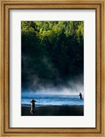Fly-Fishing in Early Morning Mist on the Androscoggin River, Errol, New Hampshire Fine Art Print