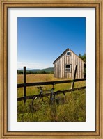 Mountain bike and barn on Birch Hill, New Durham, New Hampshire Fine Art Print