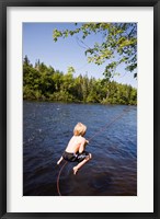 Rope swing, Mollidgewock SP, New Hampshire Fine Art Print