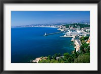 Aerial View of the Port, Nice, France Framed Print
