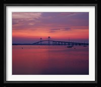 The Newport Bridge at sunset, Newport, Rhode Island Fine Art Print
