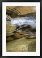 New Hampshire Abstract design formed by rock and rushing water of the Swift River, White Mountain NF Fine Art Print