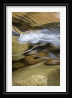 New Hampshire Abstract design formed by rock and rushing water of the Swift River, White Mountain NF Fine Art Print