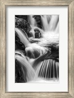 New Hampshire. Black and White image of waterfall on the Swift River, Rocky Gorge, White Mountain NF Fine Art Print