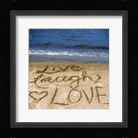Live Laugh Love In The Sand Framed Print