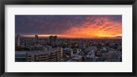 Cityscape at sunset, Santiago, Chile Fine Art Print