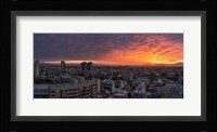Cityscape at sunset, Santiago, Chile Fine Art Print