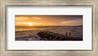 View of Pacific ocean at dusk, Playa Waikiki, Miraflores District, Lima, Peru Fine Art Print