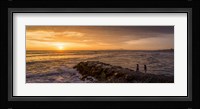 View of Pacific ocean at dusk, Playa Waikiki, Miraflores District, Lima, Peru Fine Art Print