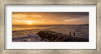 View of Pacific ocean at dusk, Playa Waikiki, Miraflores District, Lima, Peru Fine Art Print