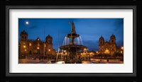 Fountain at La Catedral, Plaza De Armas, Cusco City, Peru Fine Art Print