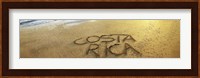 Text on Sand on the Beach, Liberia, Guanacaste, Costa Rica Fine Art Print