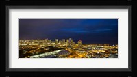 Downtown Honolulu Lit-Up at Night, Oahu, Hawaii Fine Art Print