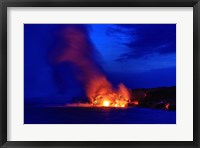 Lava Flowing Into Ocean, Hawaii Volcanoes National Park, Big Island, Hawaii Fine Art Print