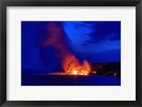 Lava Flowing Into Ocean, Hawaii Volcanoes National Park, Big Island, Hawaii Fine Art Print