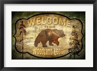 Welcome - Lodge Bear Framed Print