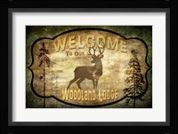 Welcome - Lodge Deer Framed Print