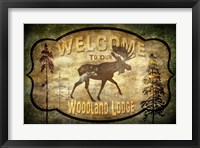 Welcome - Lodge Moose Framed Print