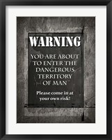 Welcome To Man Cave Warning Fine Art Print