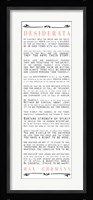 Desiderata Bus Roll Black and Peach Text Fine Art Print