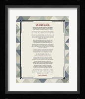 Desiderata Triangle Pattern Frame Blue Fine Art Print