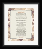 Desiderata Triangle Pattern Frame Beige Fine Art Print
