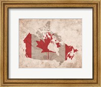 Map with Flag Overlay Canada Fine Art Print