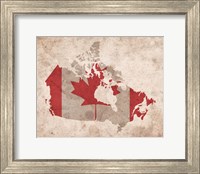 Map with Flag Overlay Canada Fine Art Print
